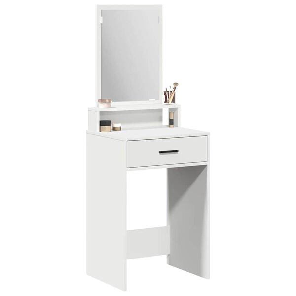 vidaXL Table de Toilette Blanc 50 x 41 x 140 cm Bois d'ing&eacute;nierie