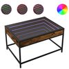 vidaXL Table basse avec LED infini ch&ecirc;ne fum&eacute; 70x50x41 cm