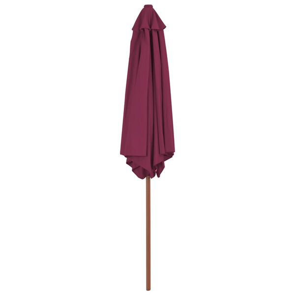 vidaXL Parasol d'ext&eacute;rieur avec m&acirc;t en bois 270 cm rouge bordeaux