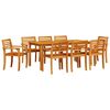 vidaXL Ensemble de salle &agrave; manger pour jardin 9 pcs Marron