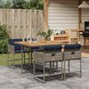vidaXL Ensemble &agrave; manger de jardin 5 pcs coussins gris r&eacute;sine tress&eacute;e