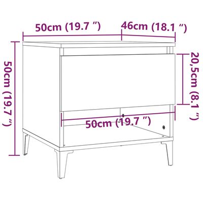 vidaXL Table d'appoint Gris béton 50x46x50 cm Bois d'ingénierie