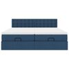 VidaXL Cadre de lit ottoman avec matelas bleu 160x200 cm tissu