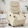 vidaXL Fauteuil inclinable de massage Cr&egrave;me Similicuir