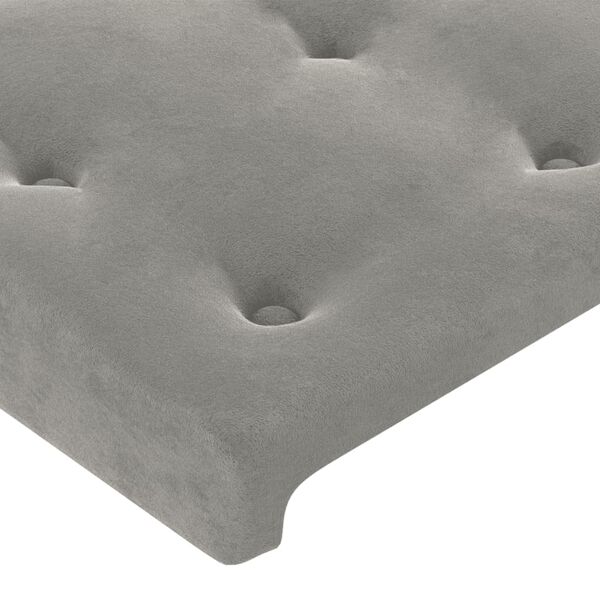 vidaXL T&ecirc;tes de lit 2 pcs Gris clair 90x5x78/88 cm Velours