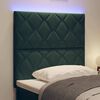 vidaXL T&ecirc;te de lit LED Vert fonc&eacute; 90 cm Cuir synth&eacute;tique