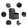 vidaXL Fauteuil inclinable électrique marron foncé cuir véritable