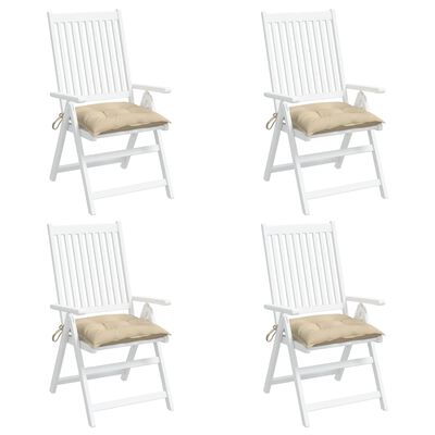 vidaXL Coussins de chaise lot de 4 beige 40x40x7 cm tissu oxford