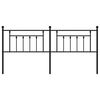 vidaXL T&ecirc;te de lit m&eacute;tal noir 200 cm