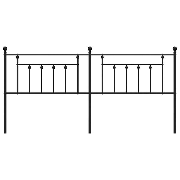 vidaXL T&ecirc;te de lit m&eacute;tal noir 200 cm