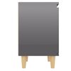 vidaXL Table de chevet avec pieds en bois Gris brillant 40x30x50 cm