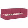 vidaXL Cadre de lit d'angle Bordeaux 100 cm x 200 cm Velours
