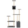 vidaXL Arbre &agrave; chat avec griffoirs en sisal Gris fonc&eacute; 180 cm