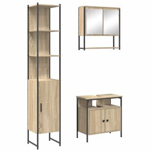 vidaXL Ensemble de mobilier de salle de bain 3 pc Ch&ecirc;ne Sonoma