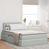 vidaXL Lit avec rangement et LED Gris clair 120 x 190 cm Velours
