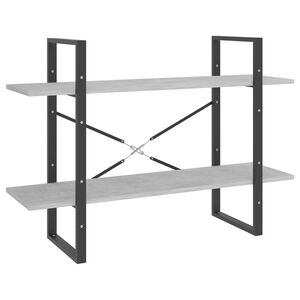 vidaXL Biblioth&egrave;que &agrave; 2 niveaux gris b&eacute;ton 100x30x70cm bois ing&eacute;nierie