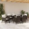 vidaXL Ensemble de salle &agrave; manger pour jardin 7 pcs Marron polyrotin