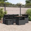 vidaXL Ensemble de canap&eacute; de jardin 7 pcs Noir polyrotin