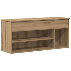 vidaXL Banc &agrave; chaussures ch&ecirc;ne artisanal 102x30,5x45cm bois ing&eacute;nierie