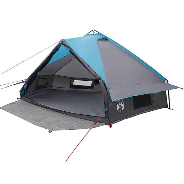 vidaXL Tente tipi avec toit avec &eacute;vent Bleu et gris 490 x 410 x 210 cm