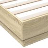 vidaXL Cadre de lit avec LED sans matelas chêne sonoma 120x190 cm