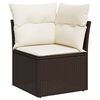 vidaXL Salon de jardin avec coussins 7 pcs marron r&eacute;sine tress&eacute;e