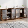 vidaXL Biblioth&egrave;que avec portes ch&ecirc;ne fum&eacute; 204x37x75 cm