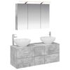 vidaXL Ensemble de mobilier de salle de bain 4 pc Gris b&eacute;ton