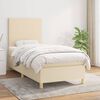 vidaXL Sommier &agrave; lattes de lit avec matelas Cr&egrave;me 80x200 cm Tissu