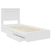 vidaXL Lit de Rangement Blanc 75 x 190 cm Bois d'ing&eacute;nierie