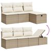 vidaXL Salon de jardin avec coussins 7 pcs beige r&eacute;sine tress&eacute;e