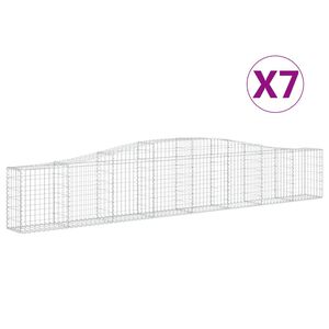 vidaXL Paniers &agrave; gabions arqu&eacute;s 7 pcs 400x30x60/80 cm Fer galvanis&eacute;