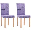 vidaXL Chaises &agrave; manger lot de 2 violet tissu