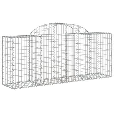 vidaXL Paniers à gabions arqués 40 pcs 200x50x80/100 cm Fer galvanisé