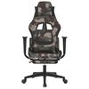 vidaXL Chaise de jeu pivotante avec repose-pieds noir camouflage tissu