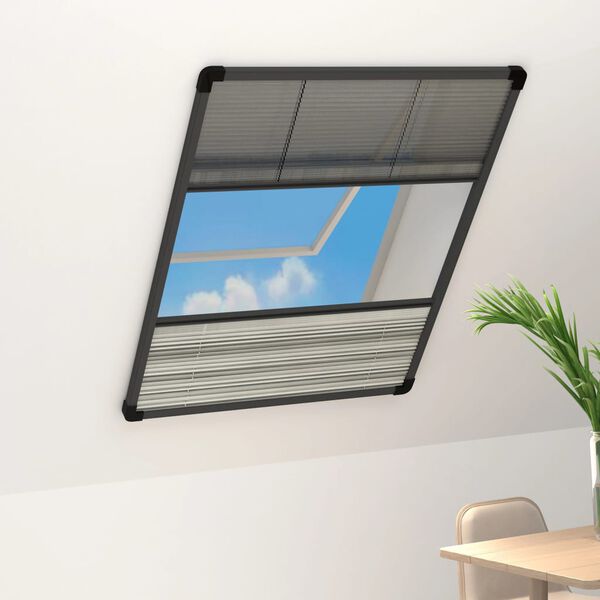 vidaXL Moustiquaire pliss&eacute;e pour fen&ecirc;tre Aluminium 60x80cm avec auvent