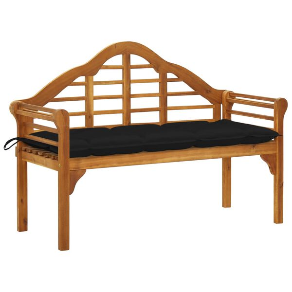 vidaXL Banc de jardin avec coussin 135 cm Bois d'acacia massif