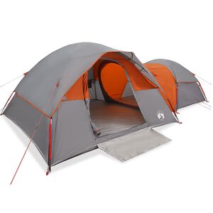 vidaXL Tente de camping 5 personnes gris et orange imperm&eacute;able