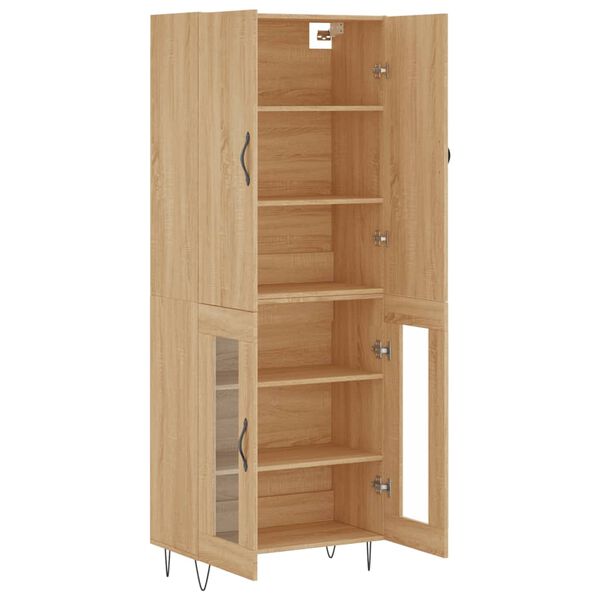 vidaXL Buffet haut Ch&ecirc;ne sonoma 69,5x34x180 cm Bois d'ing&eacute;nierie