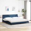 vidaXL Lit avec matelas Hanko bleu 200x200 cm tissu