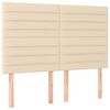 vidaXL Sommier &agrave; lattes de lit et matelas et LED Cr&egrave;me 140x190cm Tissu
