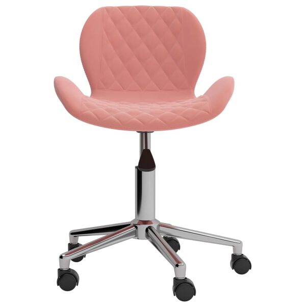 vidaXL Chaises &agrave; manger pivotantes lot de 4 Rose Velours