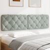 vidaXL Coussin de t&ecirc;te de lit gris clair 183 cm velours
