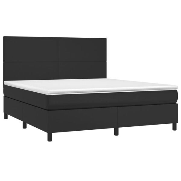 vidaXL Sommier à lattes de lit avec matelas et LED Noir 160x200 cm