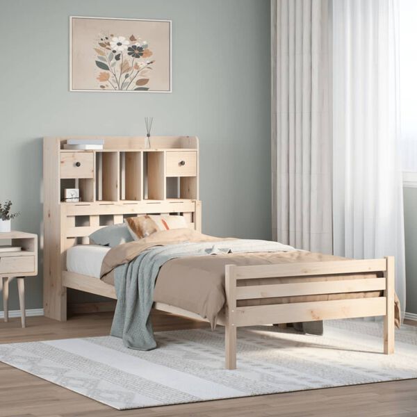 vidaXL Lit biblioth&egrave;que sans matelas 75x190 cm bois de pin massif
