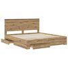 vidaXL Cadre de lit Ch&ecirc;ne artisanal 180 x 200 cm Bois d'ing&eacute;nierie