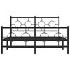 vidaXL Cadre de lit m&eacute;tal sans matelas avec pied de lit noir 140x200cm