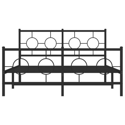 vidaXL Cadre de lit métal sans matelas avec pied de lit noir 140x200cm