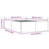 vidaXL Cadre de lit sans matelas gris b&eacute;ton 120x200 cm