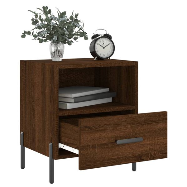 vidaXL Tables de chevet 2 pcs ch&ecirc;ne marron 40x35x47,5 cm